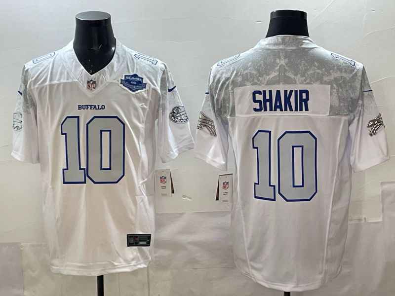 Men 2025 Buffalo Bills 10 Shakir white 5th generation Throwback Nike Limited NFL Jersey style 038
